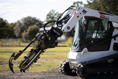 how to use a skid steer trencher|trenching attachment for skid steer.